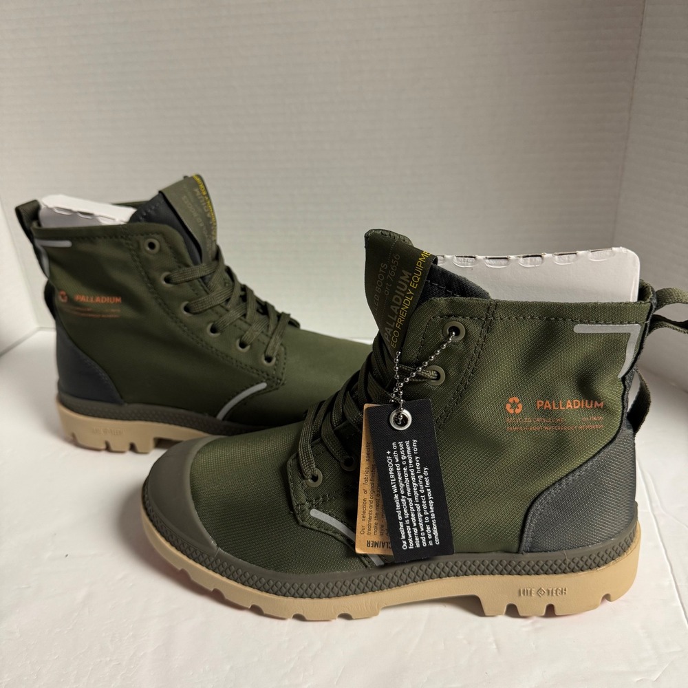 Palladium Pampa Lite Recycled Waterproof Boots Olive Green Men‎ 3.5 Women 5